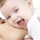 picture of happy mother with baby over white